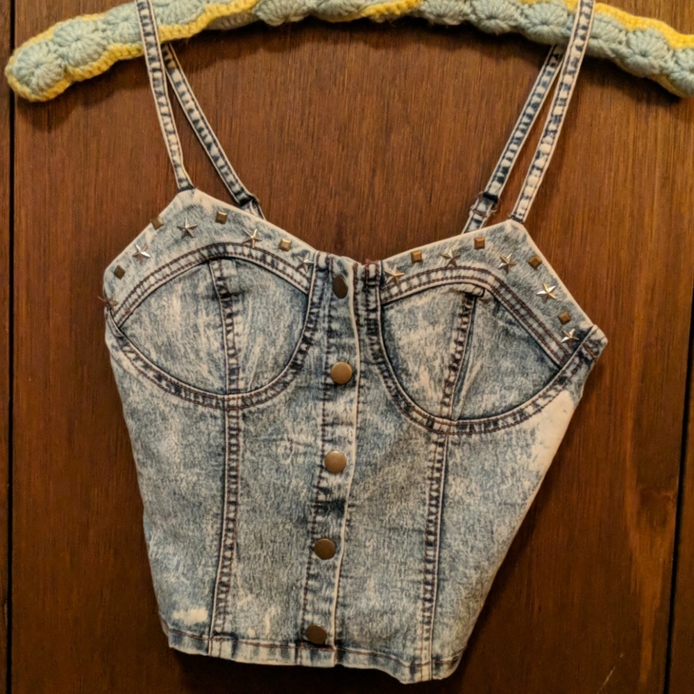 Denim crop top